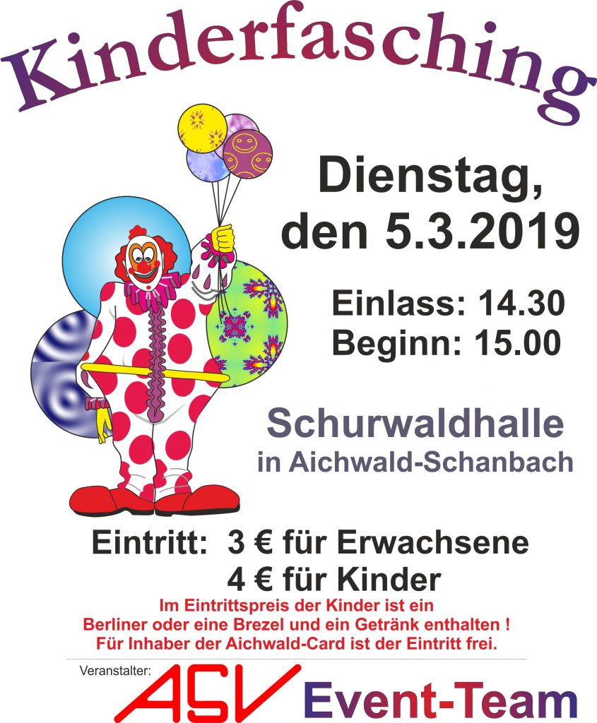 Kinderfasching Plakat 2019